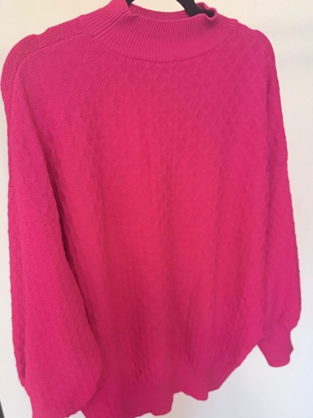 Ted Baker Bright Pink Ribbed Cowl Sweater